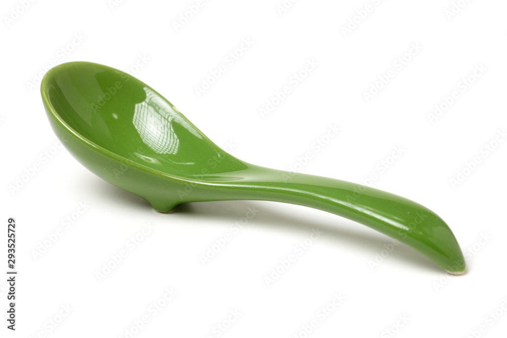 Chinese soup spoon isolated on white background Chinese soup spoon isolated on white background