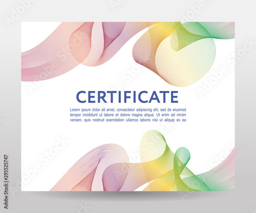 Certificate. Template diplomas, currency. Vector gradient frame