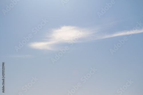 White clouds blue sky background.