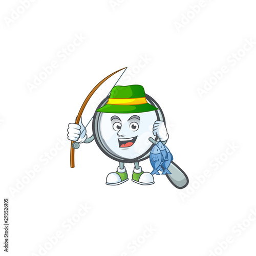 Fishing silver magnifying glass for research tool.