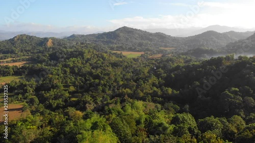 Tropical Forest With High Mountain, Philippines photo