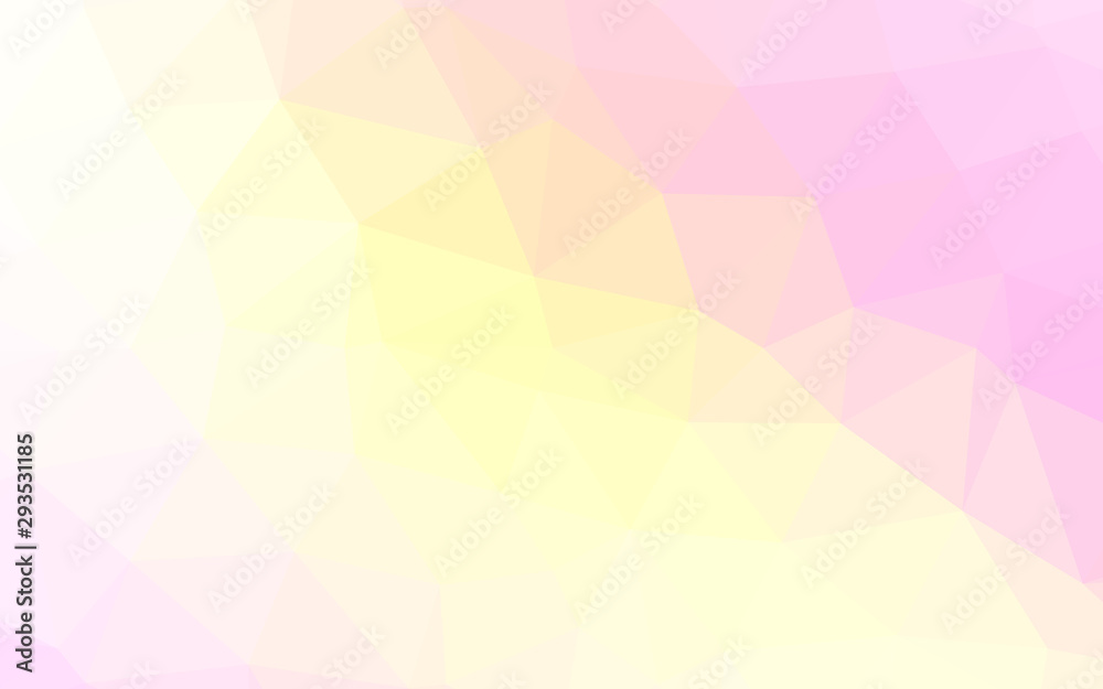 Light Pink, Yellow vector polygon abstract layout. Shining illustration, which consist of triangles. New texture for your design.