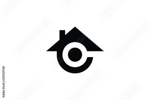 Letter C CO OC in vector for Real Estate , Property and Construction Logo design for business corporate sign. Minimal logo design template on white background.