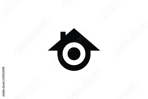 Letter O in vector for Real Estate , Property and Construction Logo design for business corporate sign. Minimal logo design template on white background.