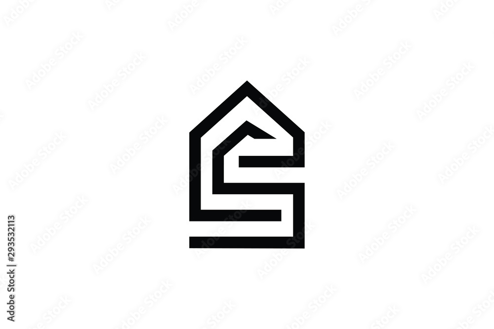 Letter S SS in vector for Real Estate , Property and Construction Logo design for business corporate sign. Minimal logo design template on white background. Letter S SS in vector for Real Estate , Property and Construction Logo design for business corporate sign. Minimal logo design template on white background.