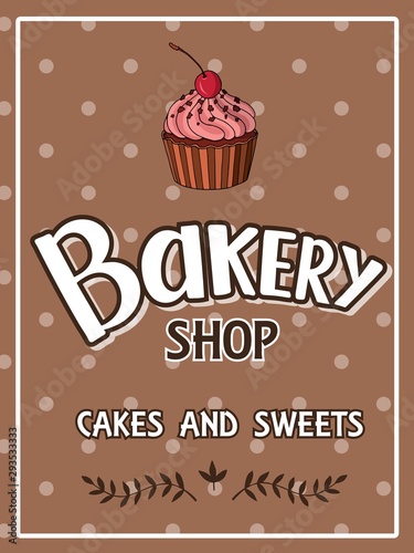 Bakery shop. Hand drawn lettering and illustration. Vector illustration