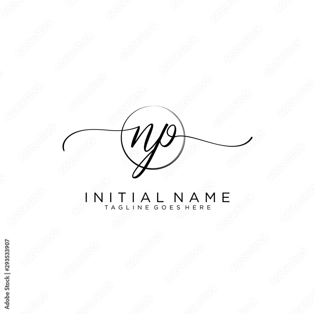 NP Initial handwriting logo with circle template vector.
