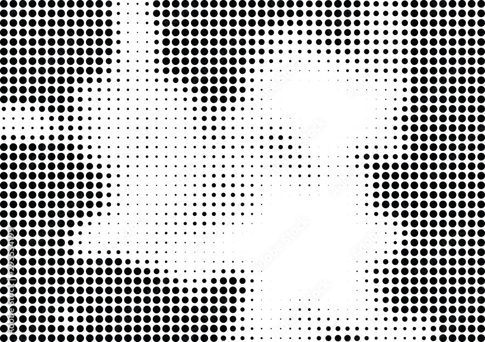 Fototapeta premium Abstract halftone dotted background. Futuristic grunge pattern, dot, circles. Vector modern optical pop art texture for posters, sites, business cards, cover, labels mockup, vintage stickers layout.