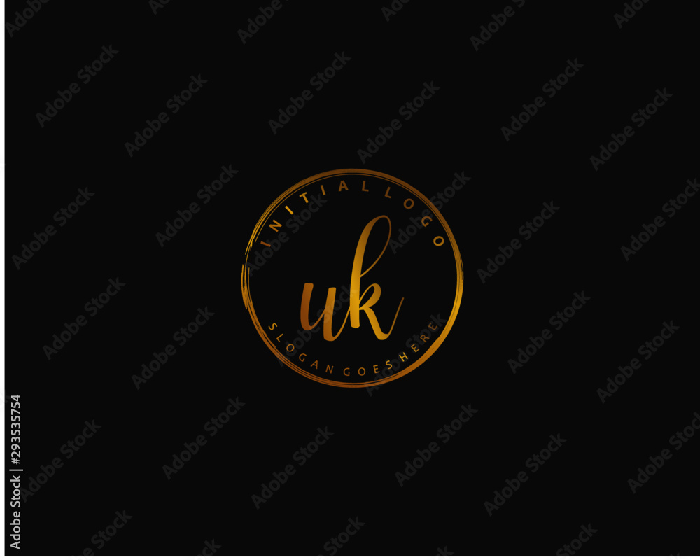 UK Initial handwriting logo vector UK Initial handwriting logo vector