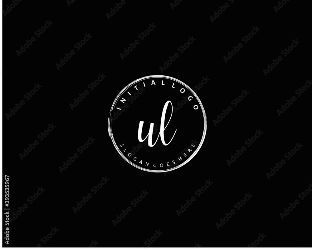 Fototapeta premium UL Initial handwriting logo vector