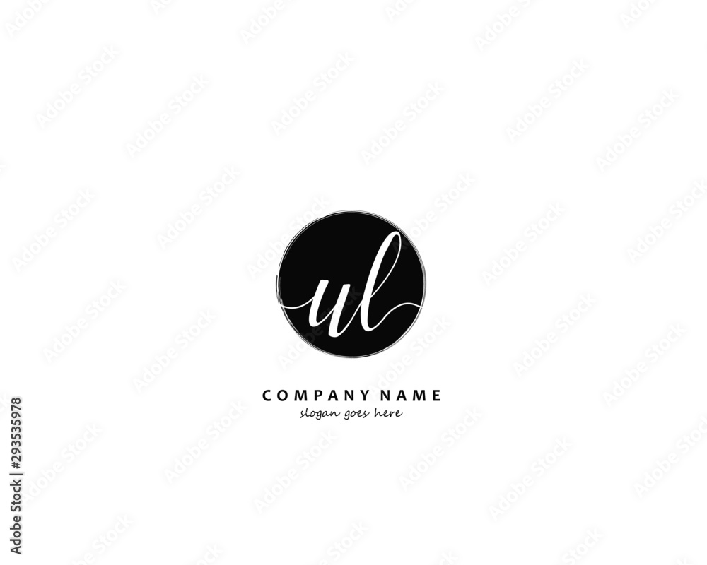 UL Initial handwriting logo vector UL Initial handwriting logo vector