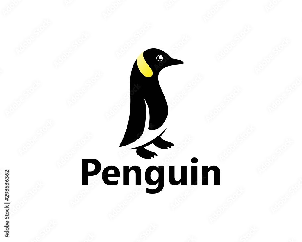 Naklejka premium Penguin Logo Template vector icon illustration design