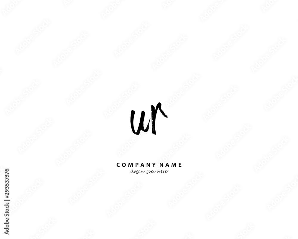 UR Initial handwriting logo vector UR Initial handwriting logo vector