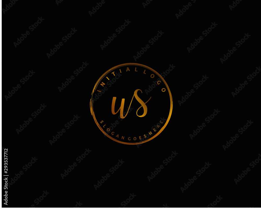 US Initial handwriting logo vector