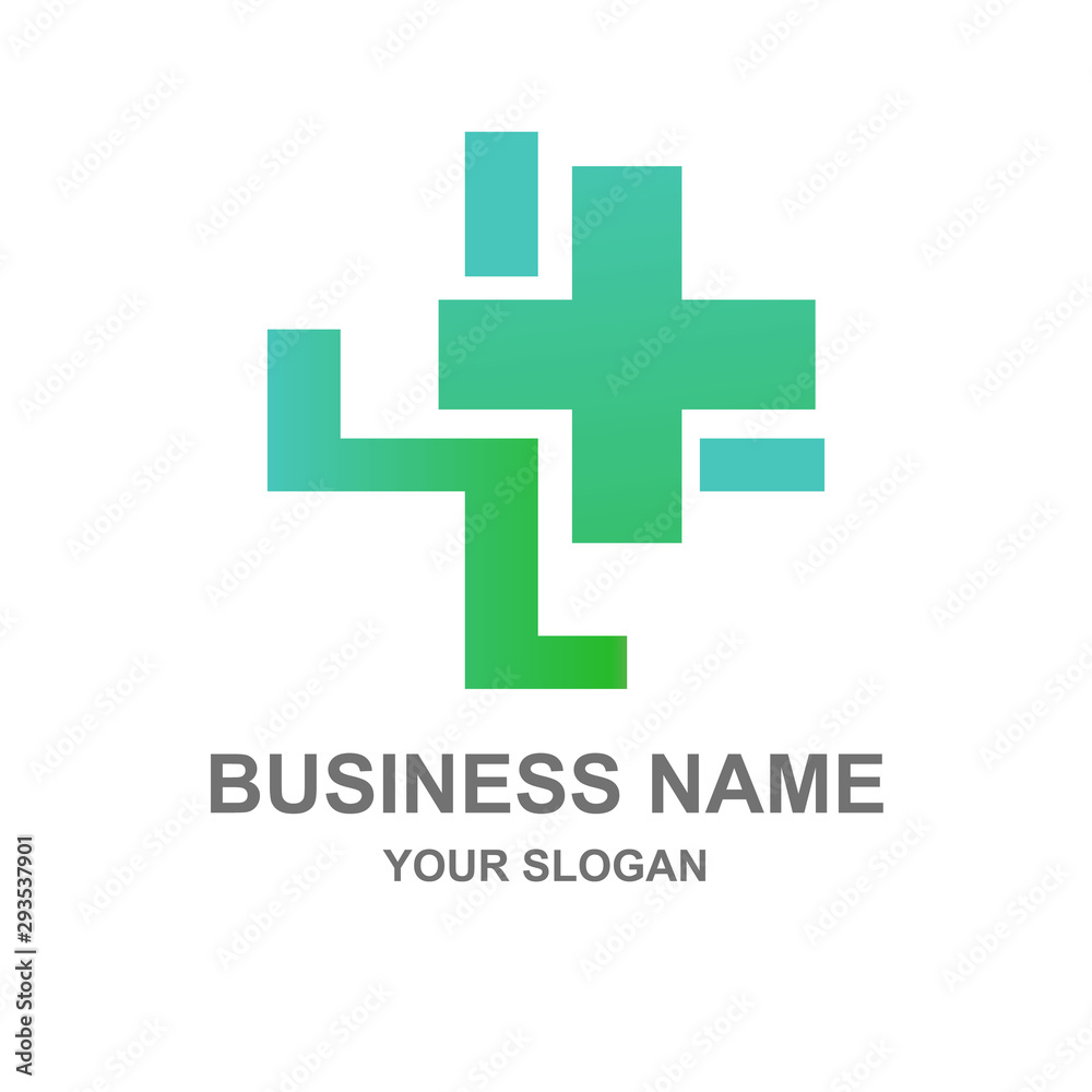 Fototapeta premium health care plus icon logo vector