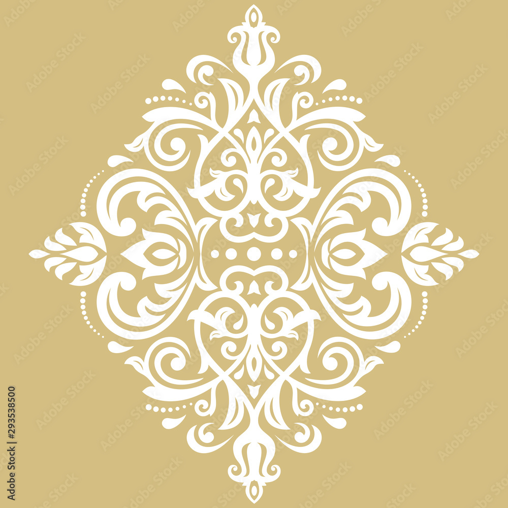 Elegant vintage ornament in classic style. Abstract traditional pattern with oriental white elements. Classic vintage pattern