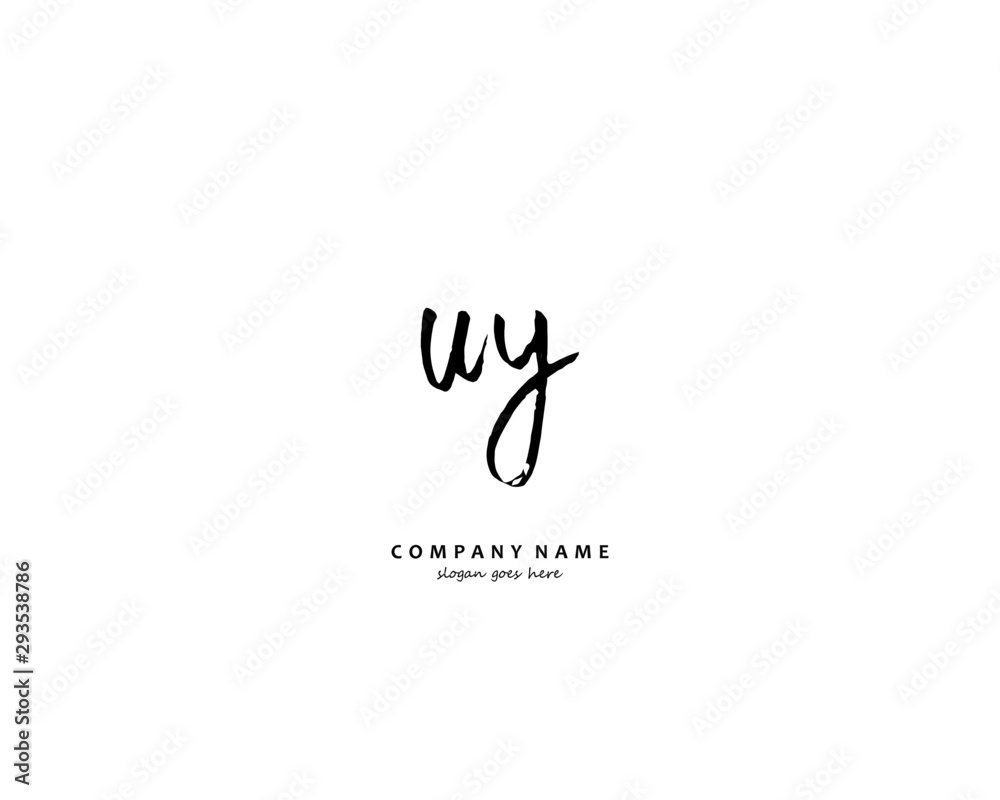 UY Initial handwriting logo vector