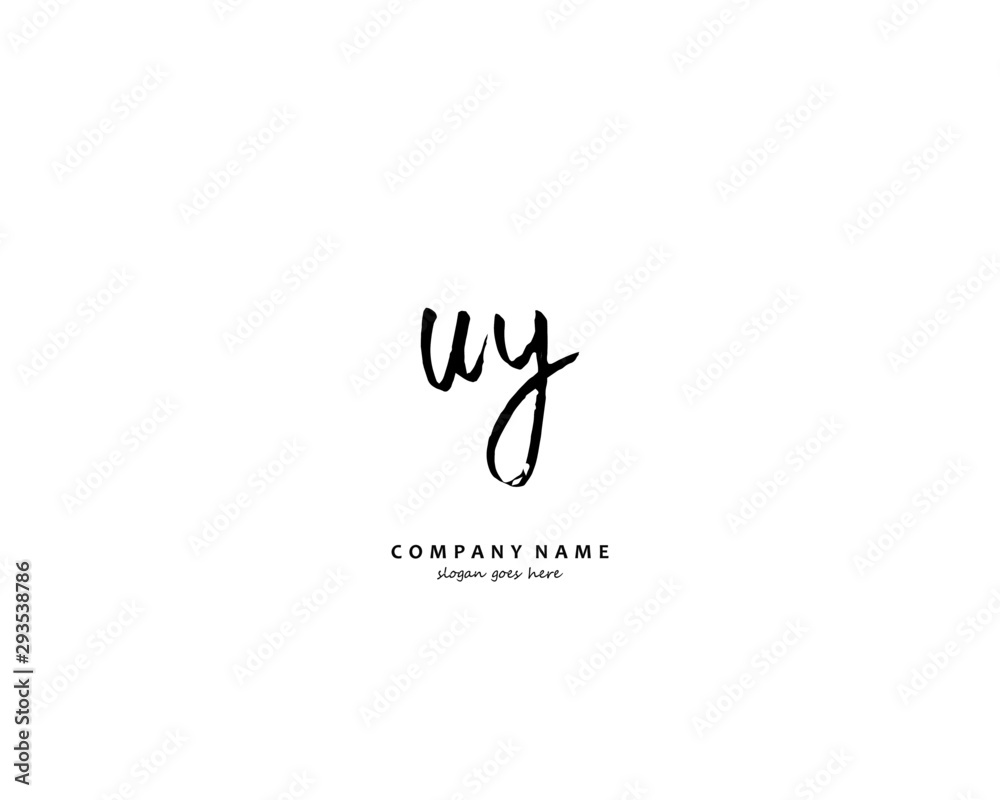UY Initial handwriting logo vector UY Initial handwriting logo vector