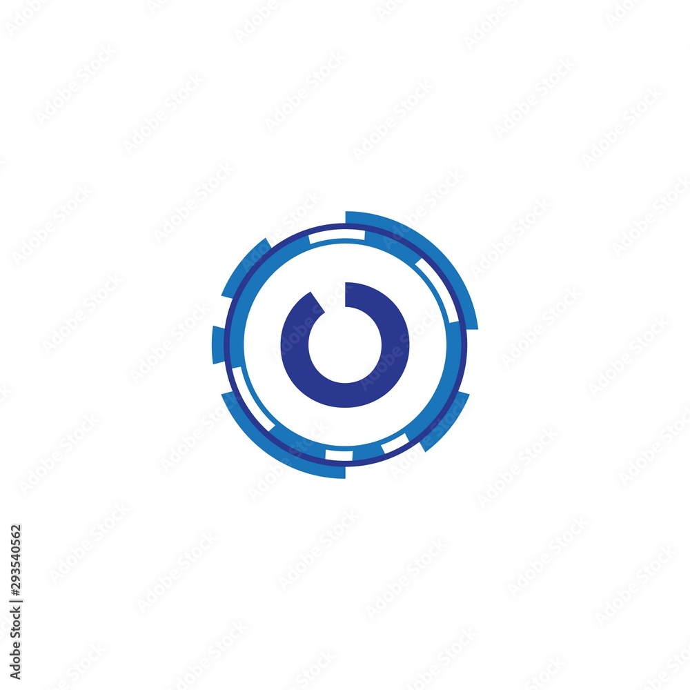 Technology orbit web rings with letter O concept design Technology orbit web rings with letter O concept design