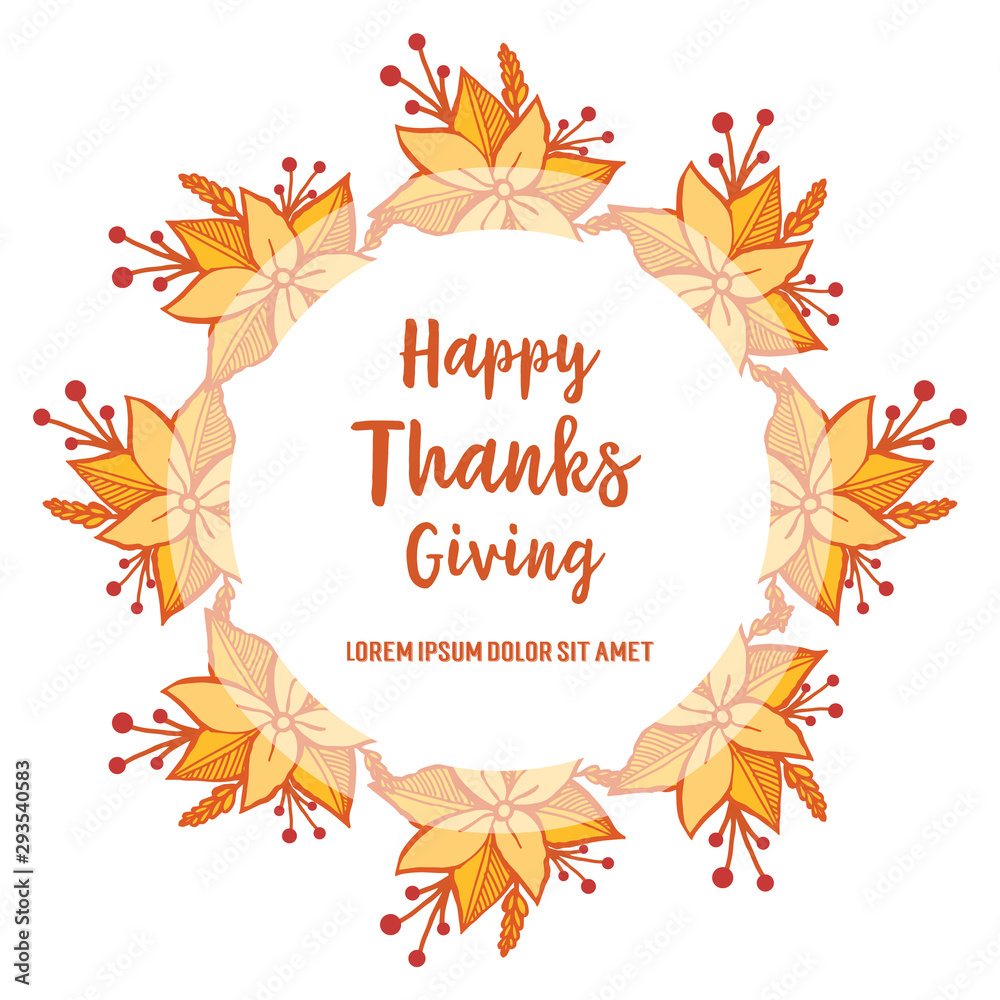 Template thanksgiving, with motif of autumn leaf flower frame. Vector Template thanksgiving, with motif of autumn leaf flower frame. Vector