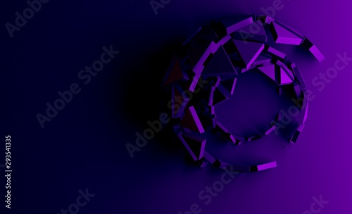 Abstract polygonal space low poly dark background with connecting dots and lines light. Connection structure. Science background. Futuristic polygonal background. Triangular background. 3d rendering