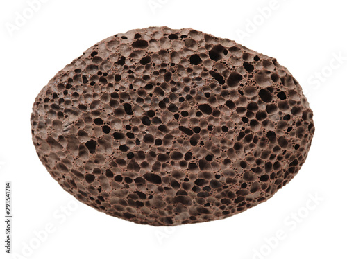 pumice foot shaped scrub tool isolated on white background 