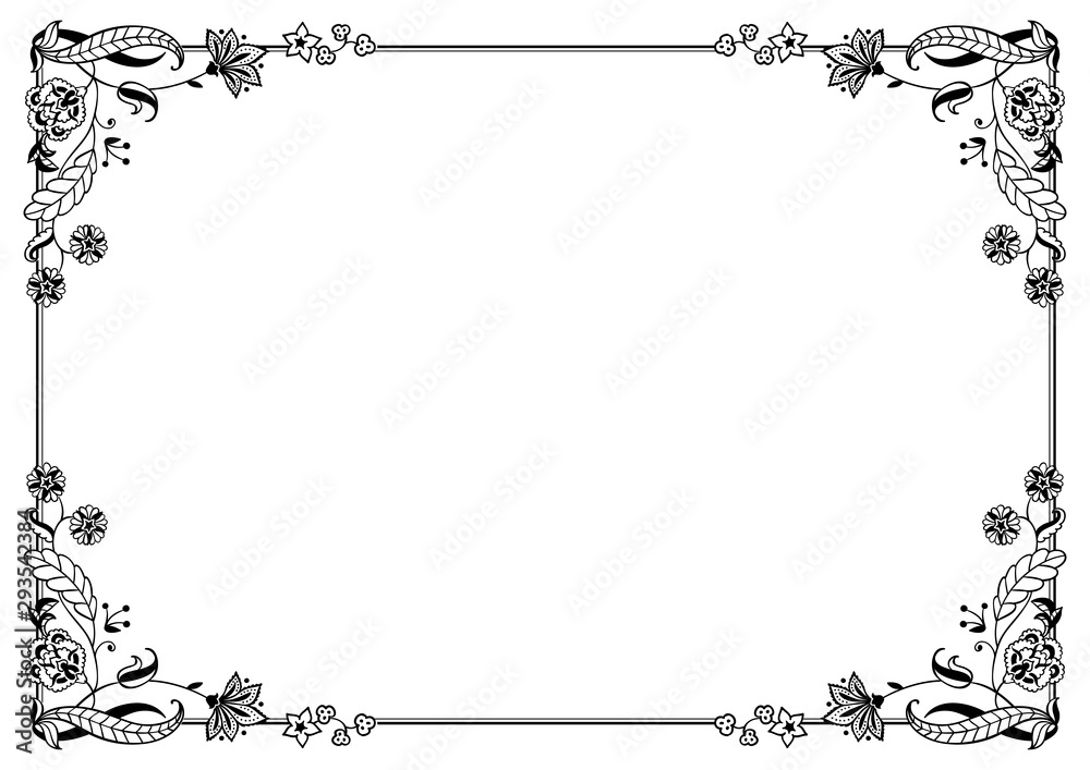 Calligraphic frame and page decoration. Vector illustration