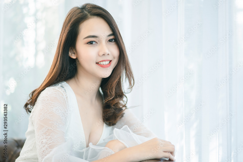 Portrait of attractive asian woman with beauty skin, hair and face. Healthy skin and face care concept. Portrait of attractive asian woman with beauty skin, hair and face. Healthy skin and face care concept.