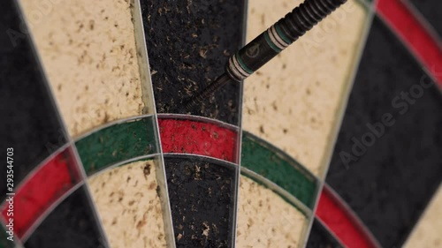 Close up of Darts Shot into Target 8