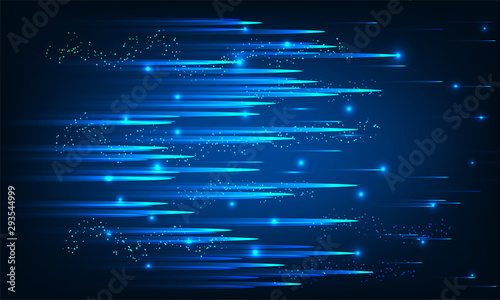 Wallpaper Mural Hi-tech speed technology motion background with shiny rays on blue background. Torontodigital.ca