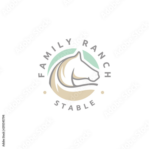 Beauty Horse for Equestrian or Ranch Stable Equine Stallion Logo design