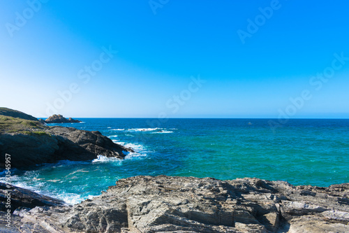 Fototapeta Naklejka Na Ścianę i Meble -  Cliff with rocks on the Spanish coast of the Atlantic Ocean