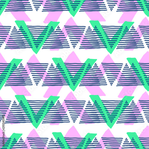 Triangles Seamless Pattern. Modern Geometry Texture 