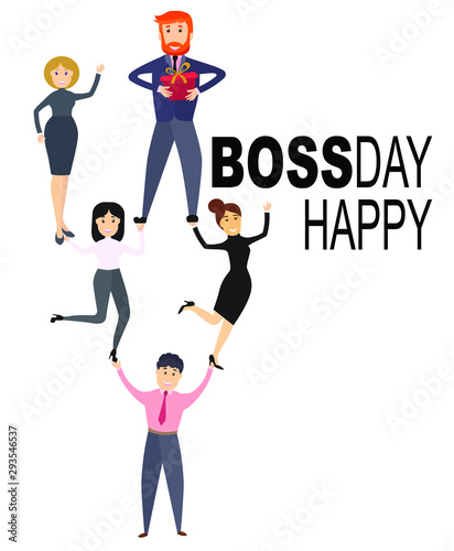 Happy boss day, celebrating card, vector illustration © NATALIIA TOSUN