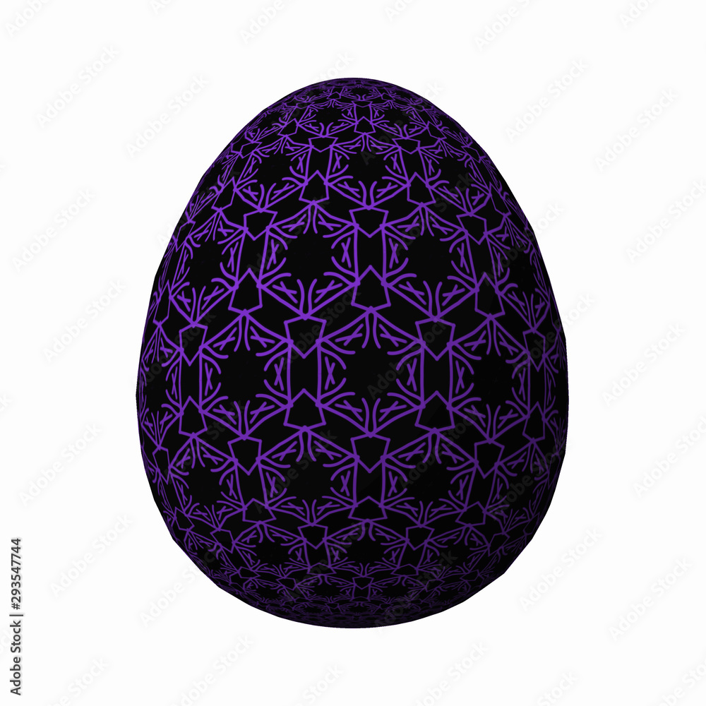 Happy Easter - Frohe Ostern, Artfully designed and colorful easter egg, 3D illustration on white background Happy Easter - Frohe Ostern, Artfully designed and colorful easter egg, 3D illustration on white background