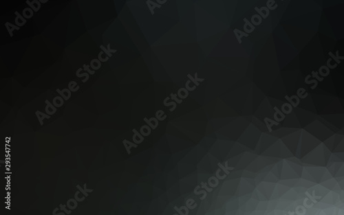 Dark Black vector triangle mosaic texture. A vague abstract illustration with gradient. Template for a cell phone background.
