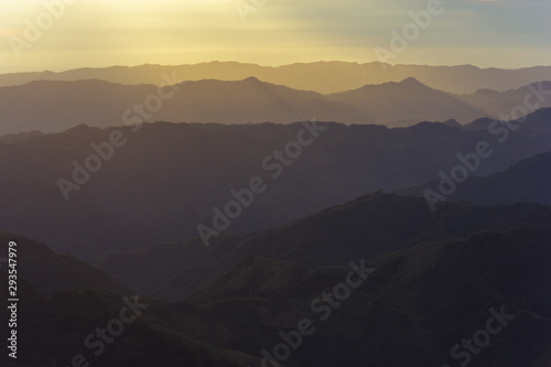 Sunlight hits the hills of Mizoram in the village of Hmuifang. © Balaji
