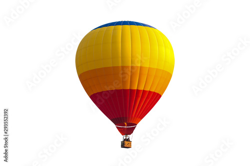 Photographie Colorful hot air balloon isolated on white background, with Clipping Path
