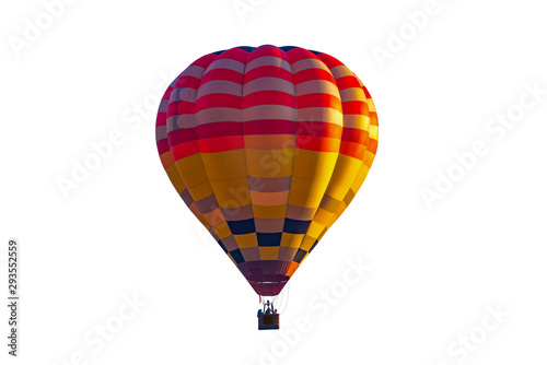 Colorful hot air balloon isolated on white background  with Clipping Path