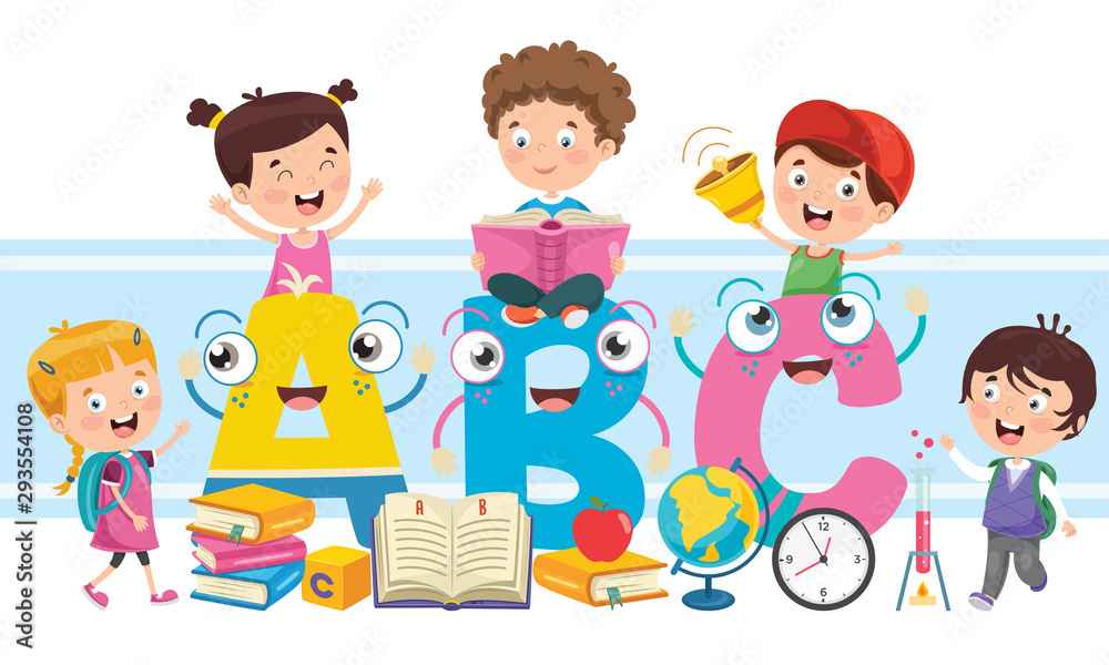 Little School Children Studying And Learning Little School Children Studying And Learning