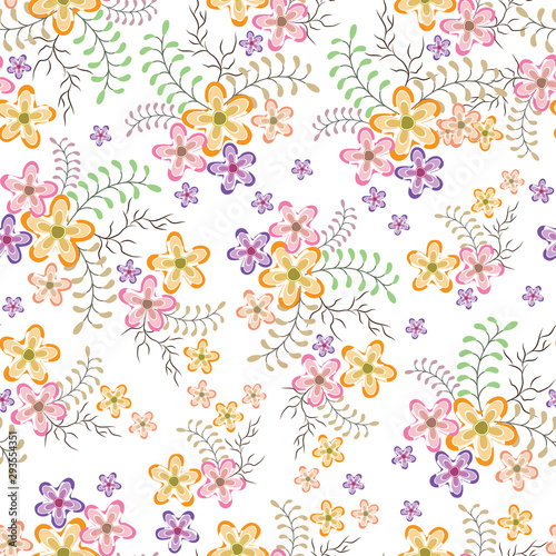 Floral seamless pattern background.
