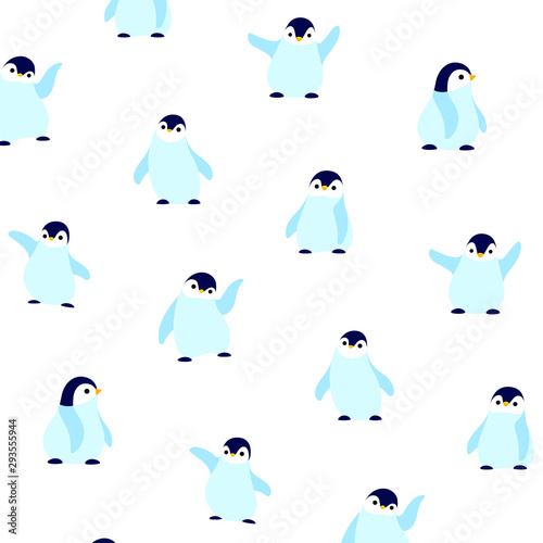 Simple trendy pattern with style cartoon penguin. Cartoon vector illustration for prints  clothing  packaging and postcards.