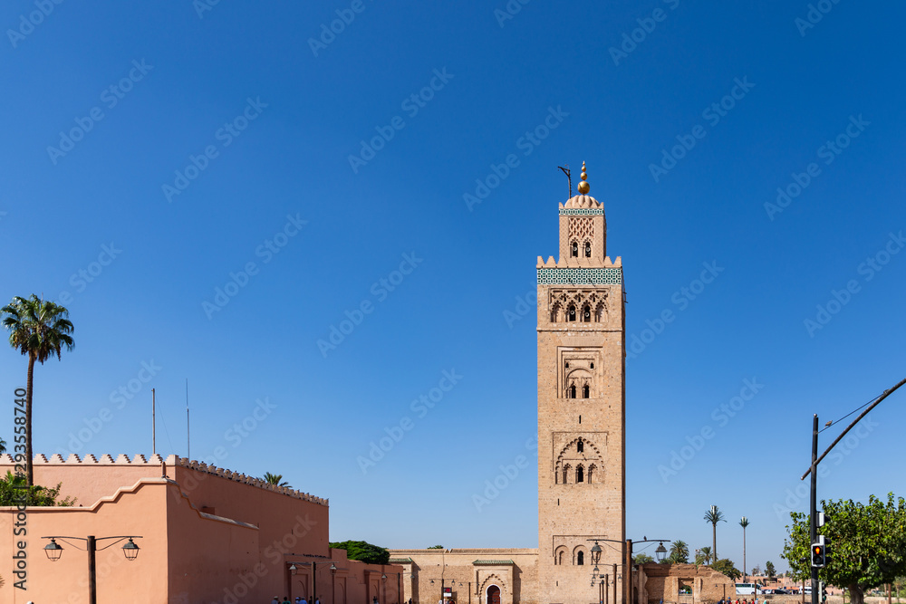 view of Koutoubia mosque against sky in the morning
