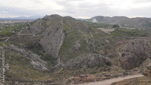 Camera pan over landscape sierra espuna in murcia spain photo
