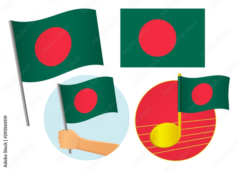 Bangladesh flag icon set