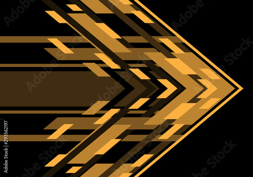 Abstract red black arrow geometric direction on black blank space design modern futuristic technology background vector.