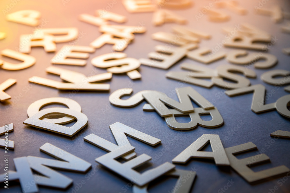 Mixed letters pile closeup photo Mixed letters pile closeup photo