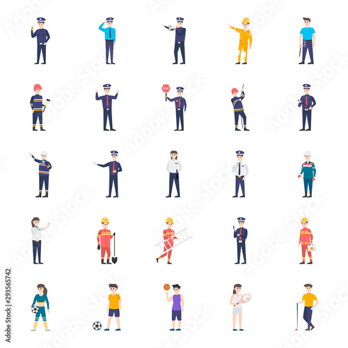 Foto Police Officer Flat Vector Character