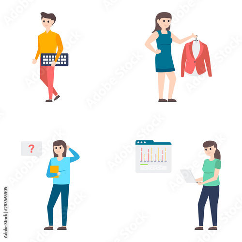 Professional Avatars Flat Vector Character