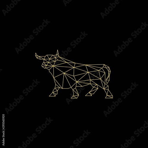 geometric buffalo outline logo - design vector © EndR_ID